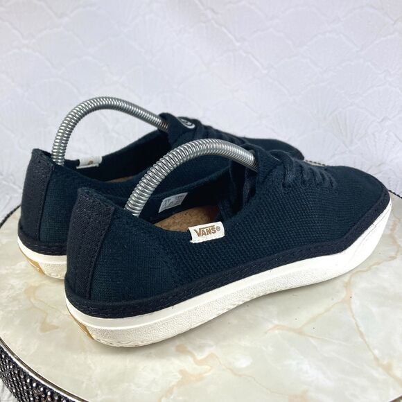 Vans Sneakers Mens 8.5 Black Canvas Ecocush Circle Vee Lace-up Comfortable Shoes - Picture 9 of 13